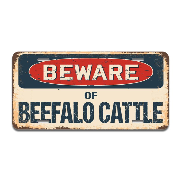 Signmission Beware Of Beefalo Cattle Aluminum Plate Frame Wayfair